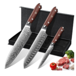 Purple Dragon Damascus Knife Set