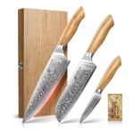 Emojoy Damascus Kitchen Knife Set