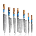 SENKEN 7-Piece Damascus Kitchen Knife Set