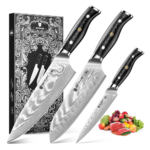 Damascus Knife Set 3 PCS with Premium VG10 Damascus Steel