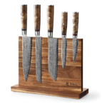 Wakoli Damascus Chef Knife Set with Magnetic Block