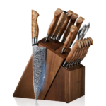SENKEN 16-Piece Damascus Knife block Set
