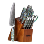13-Piece Awabi Knife Block Set – Premium VG-10 Damascus Steel Knives