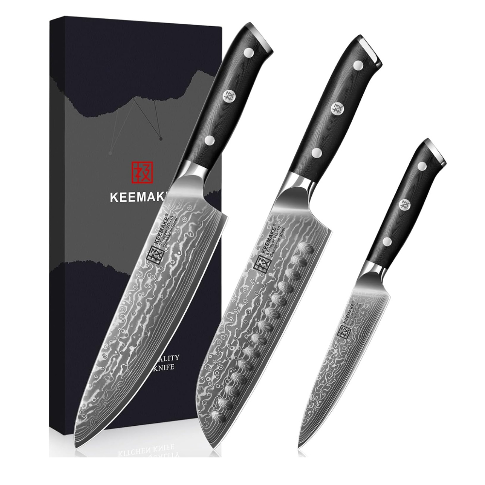 Untitled design - 2026-02-08T054205.710 KEEMAKE Damascus Kitchen Knife Set 3 PCS - Image 1